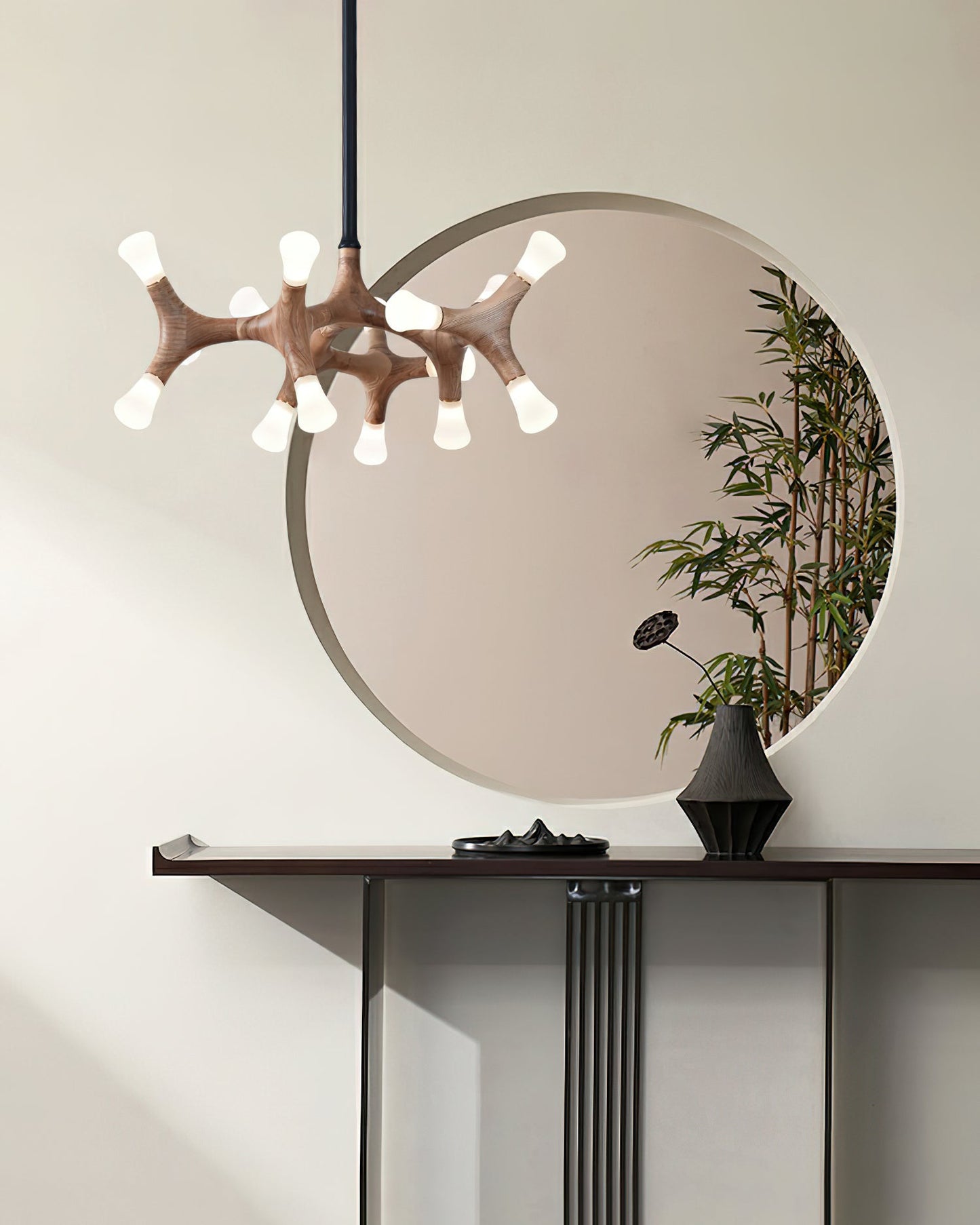 Elegant Flower Bone Chandelier - Adjustable Height, Soft Ambient Light