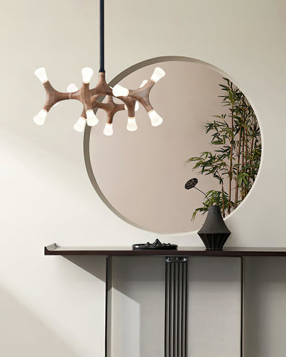 Elegant Flower Bone Chandelier - Adjustable Height, Soft Ambient Light