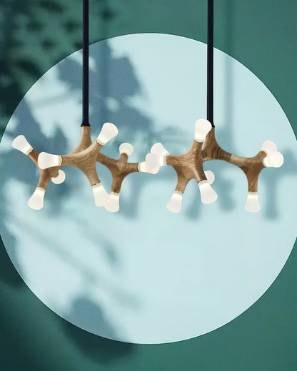 Elegant Flower Bone Chandelier - Adjustable Height, Soft Ambient Light