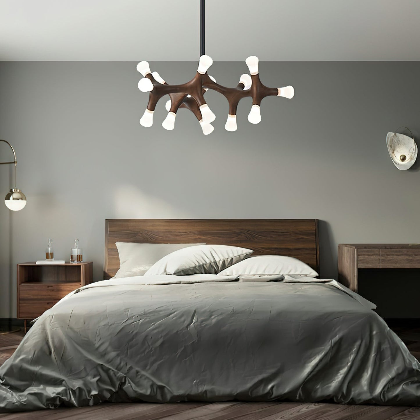 Elegant Flower Bone Chandelier - Adjustable Height, Soft Ambient Light