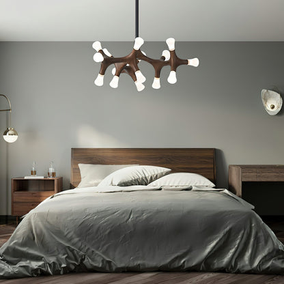 Elegant Flower Bone Chandelier - Adjustable Height, Soft Ambient Light