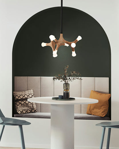 Elegant Flower Bone Chandelier - Adjustable Height, Soft Ambient Light