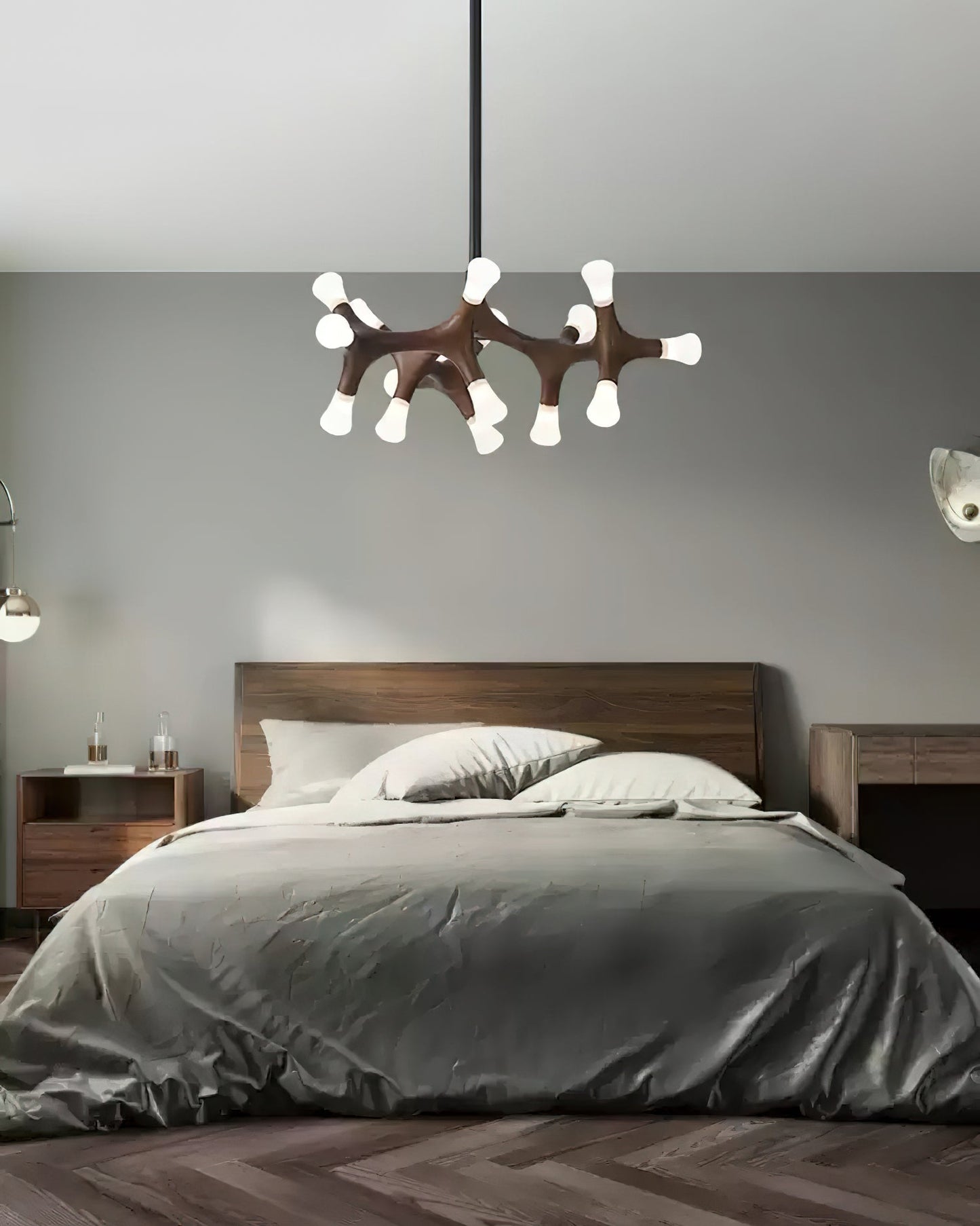 Elegant Flower Bone Chandelier - Adjustable Height, Soft Ambient Light