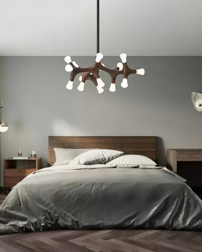 Elegant Flower Bone Chandelier - Adjustable Height, Soft Ambient Light