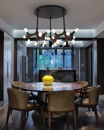 Elegant Flower Bone Chandelier - Adjustable Height, Soft Ambient Light