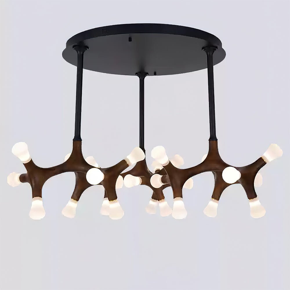 Elegant Flower Bone Chandelier - Adjustable Height, Soft Ambient Light