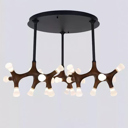 Elegant Flower Bone Chandelier - Adjustable Height, Soft Ambient Light