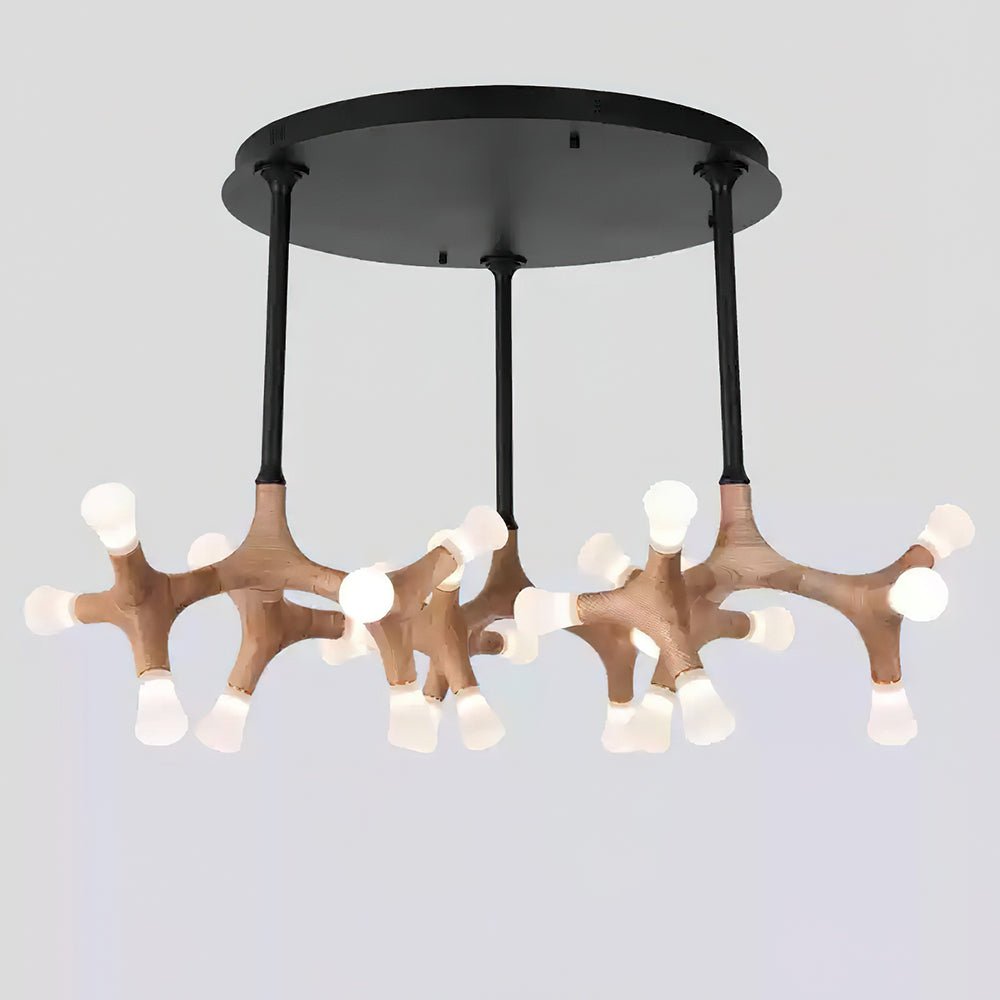 Elegant Flower Bone Chandelier - Adjustable Height, Soft Ambient Light