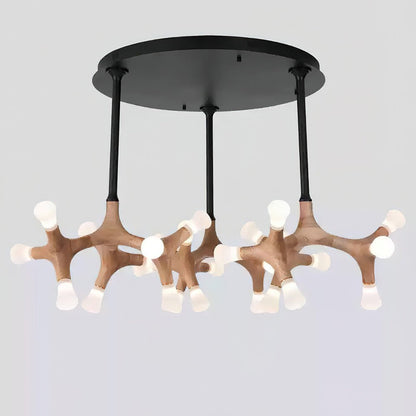 Elegant Flower Bone Chandelier - Adjustable Height, Soft Ambient Light