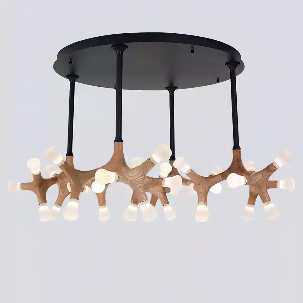 Elegant Flower Bone Chandelier - Adjustable Height, Soft Ambient Light