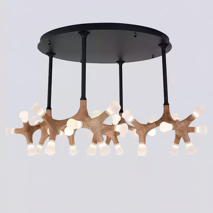 Elegant Flower Bone Chandelier - Adjustable Height, Soft Ambient Light
