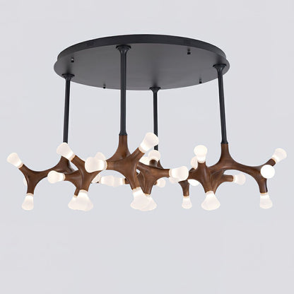 Elegant Flower Bone Chandelier - Adjustable Height, Soft Ambient Light