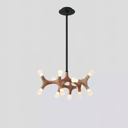 Elegant Flower Bone Chandelier - Adjustable Height, Soft Ambient Light