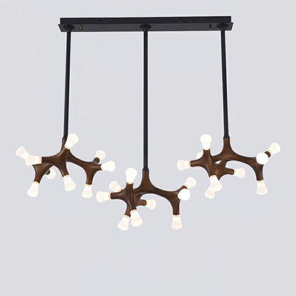 Elegant Flower Bone Chandelier - Adjustable Height, Soft Ambient Light