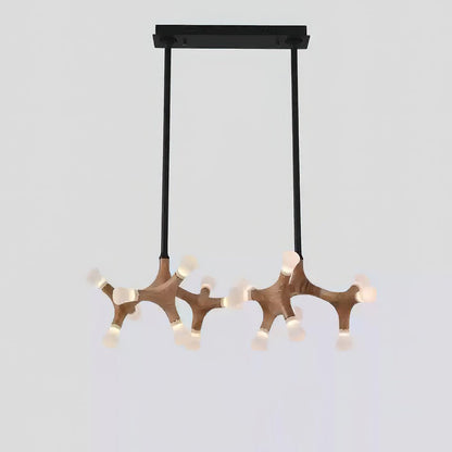 Elegant Flower Bone Chandelier - Adjustable Height, Soft Ambient Light