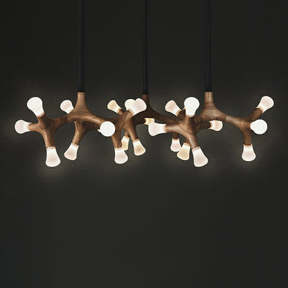 Elegant Flower Bone Chandelier - Adjustable Height, Soft Ambient Light