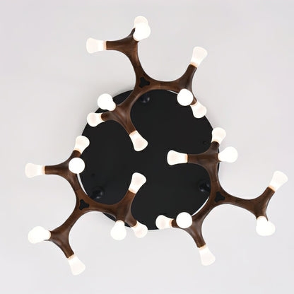 Elegant Flower Bone Chandelier - Adjustable Height, Soft Ambient Light