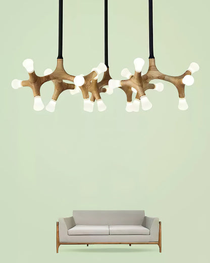 Elegant Flower Bone Chandelier - Adjustable Height, Soft Ambient Light