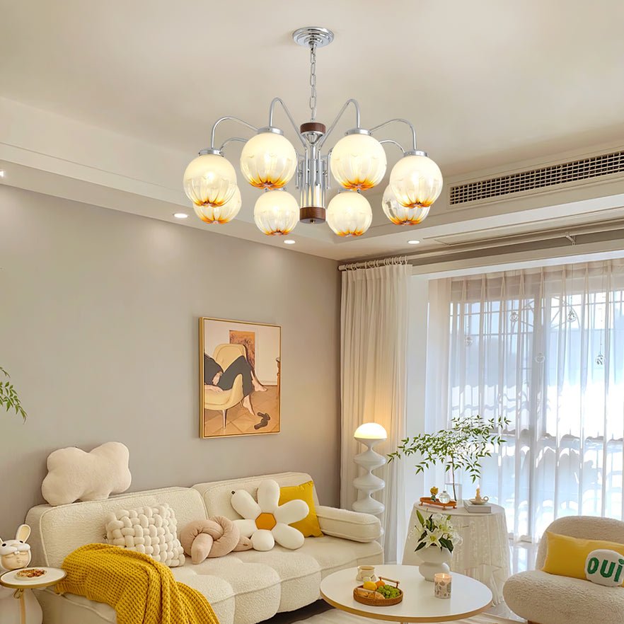 Elegant Flower Bud Chandelier - Dimmable LED, Adjustable Height