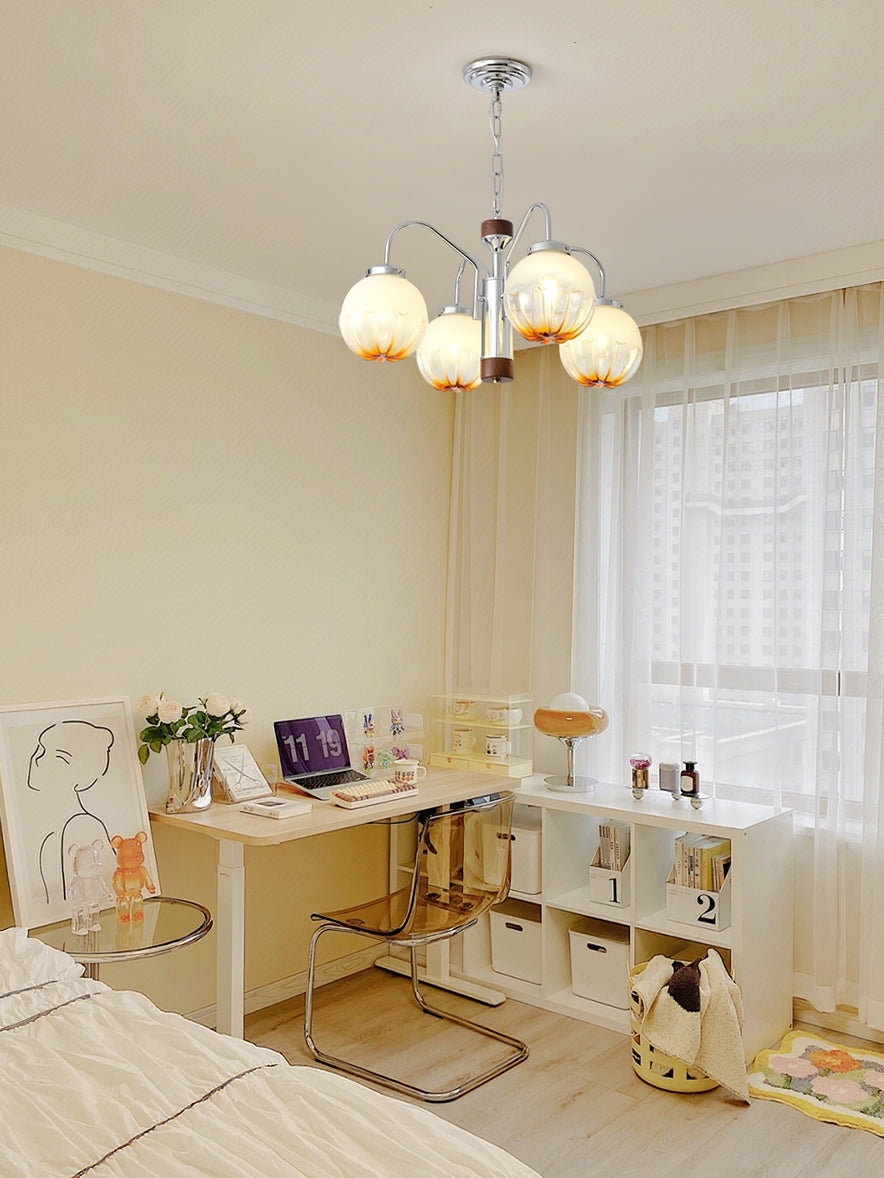 Elegant Flower Bud Chandelier - Dimmable LED, Adjustable Height