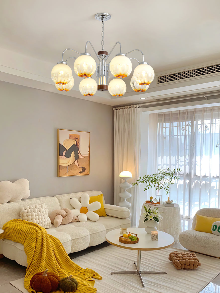 Elegant Flower Bud Chandelier - Dimmable LED, Adjustable Height