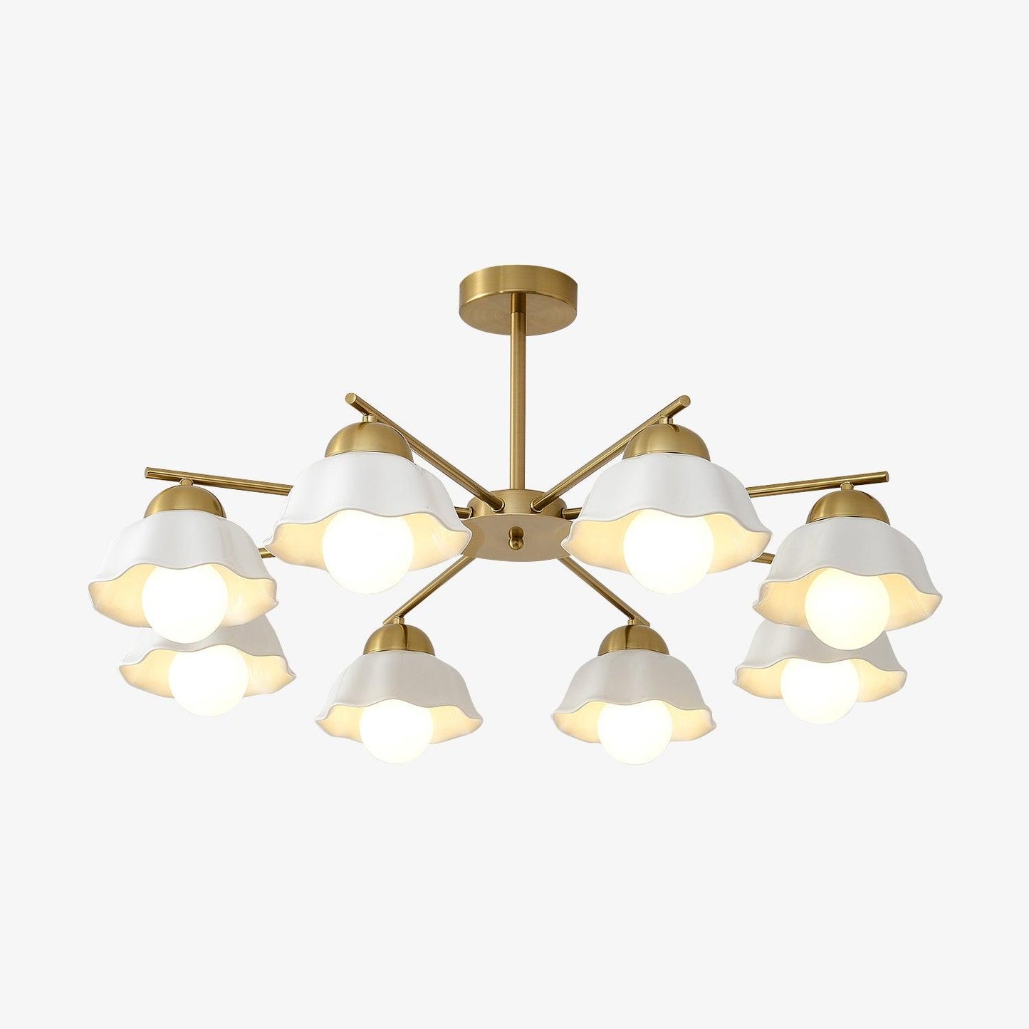 Elegant Flower Shade Chandelier with Adjustable Height and Soft Lighti