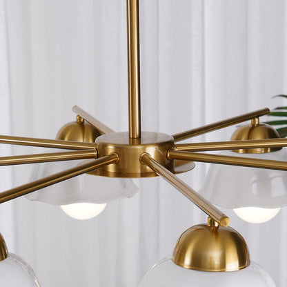 Elegant Flower Shade Chandelier with Adjustable Height and Soft Lighti