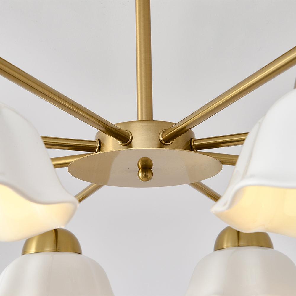 Elegant Flower Shade Chandelier with Adjustable Height and Soft Lighti