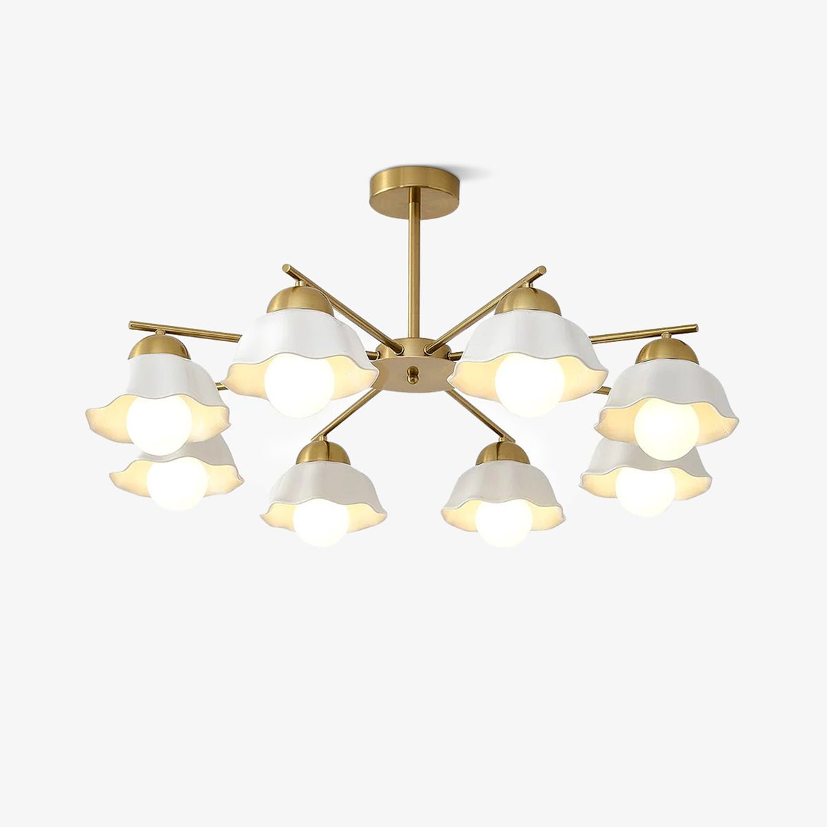 Elegant Flower Shade Chandelier with Adjustable Height and Soft Lighti