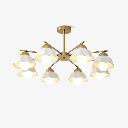 Elegant Flower Shade Chandelier with Adjustable Height and Soft Lighti