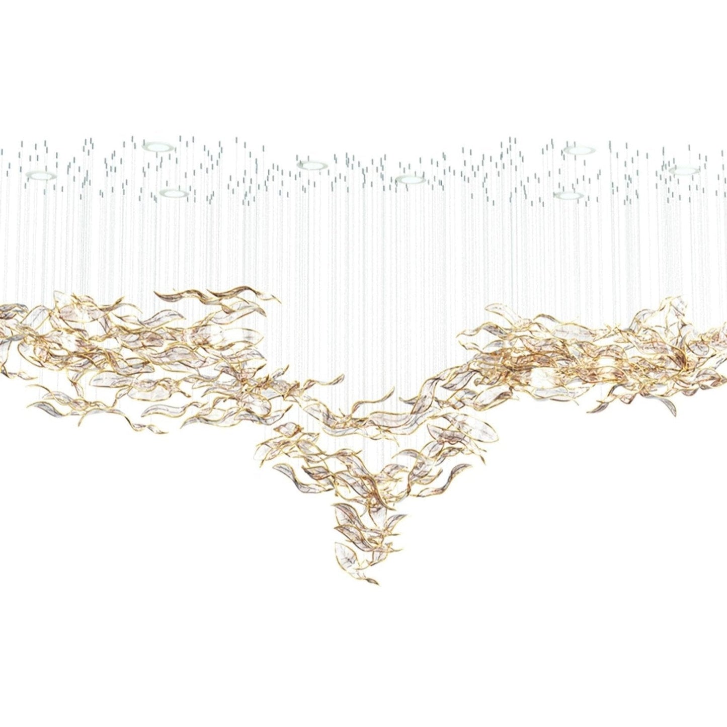 Elegant Fluttering Leaves Chandelier with Adjustable Brightness & Ener
