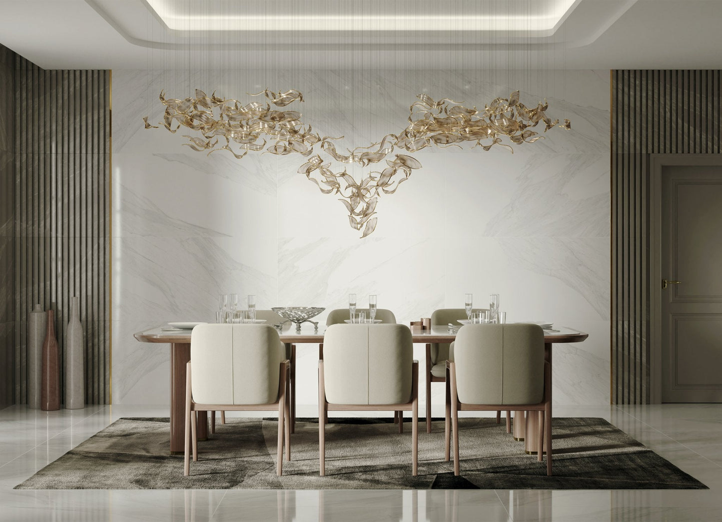 Elegant Fluttering Leaves Chandelier with Adjustable Brightness & Ener