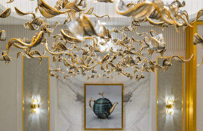 Elegant Fluttering Leaves Chandelier with Adjustable Brightness & Ener