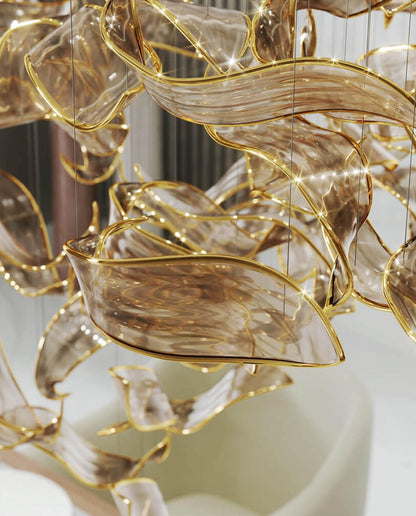 Elegant Fluttering Leaves Chandelier with Adjustable Brightness & Ener