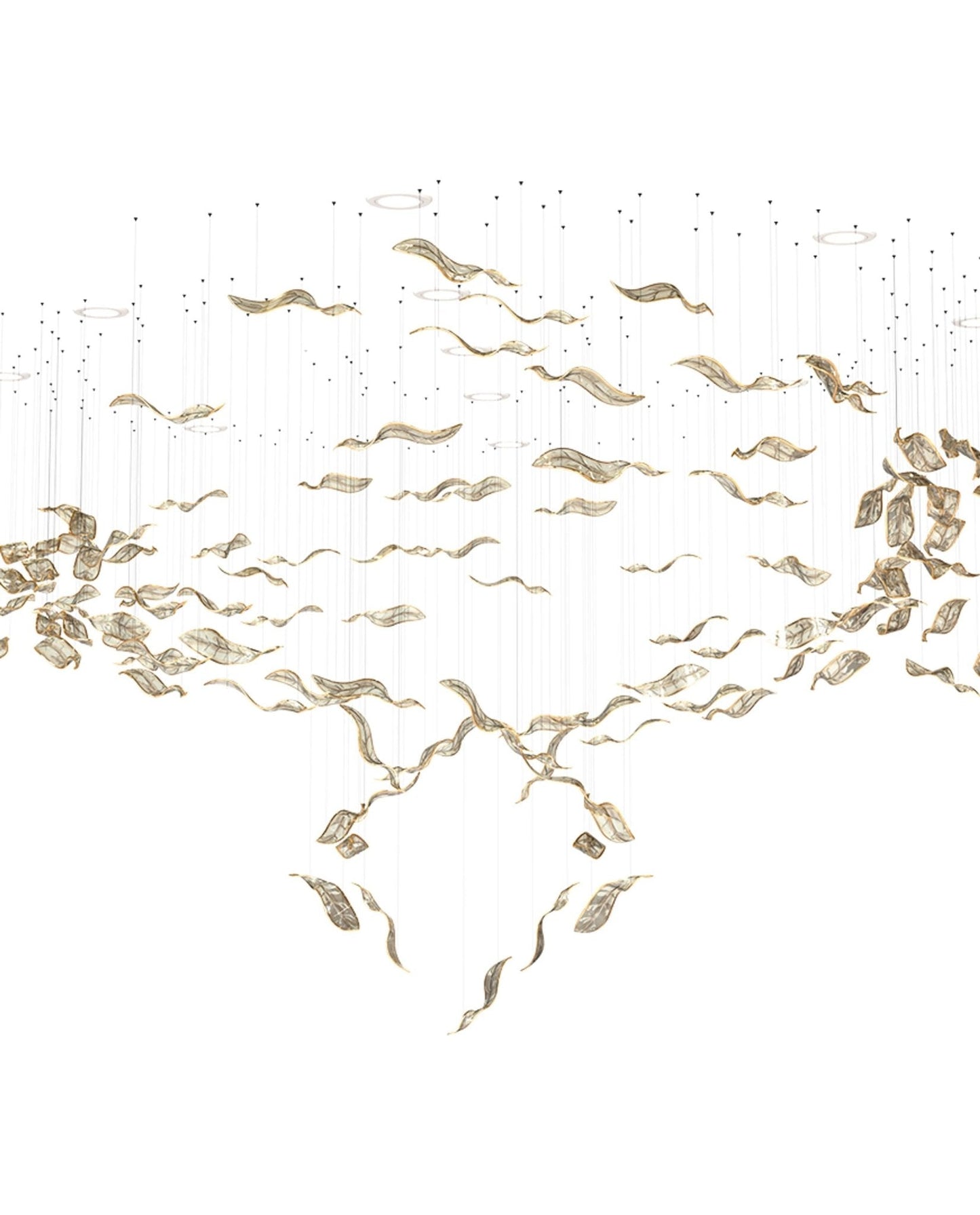 Elegant Fluttering Leaves Chandelier with Adjustable Brightness & Ener