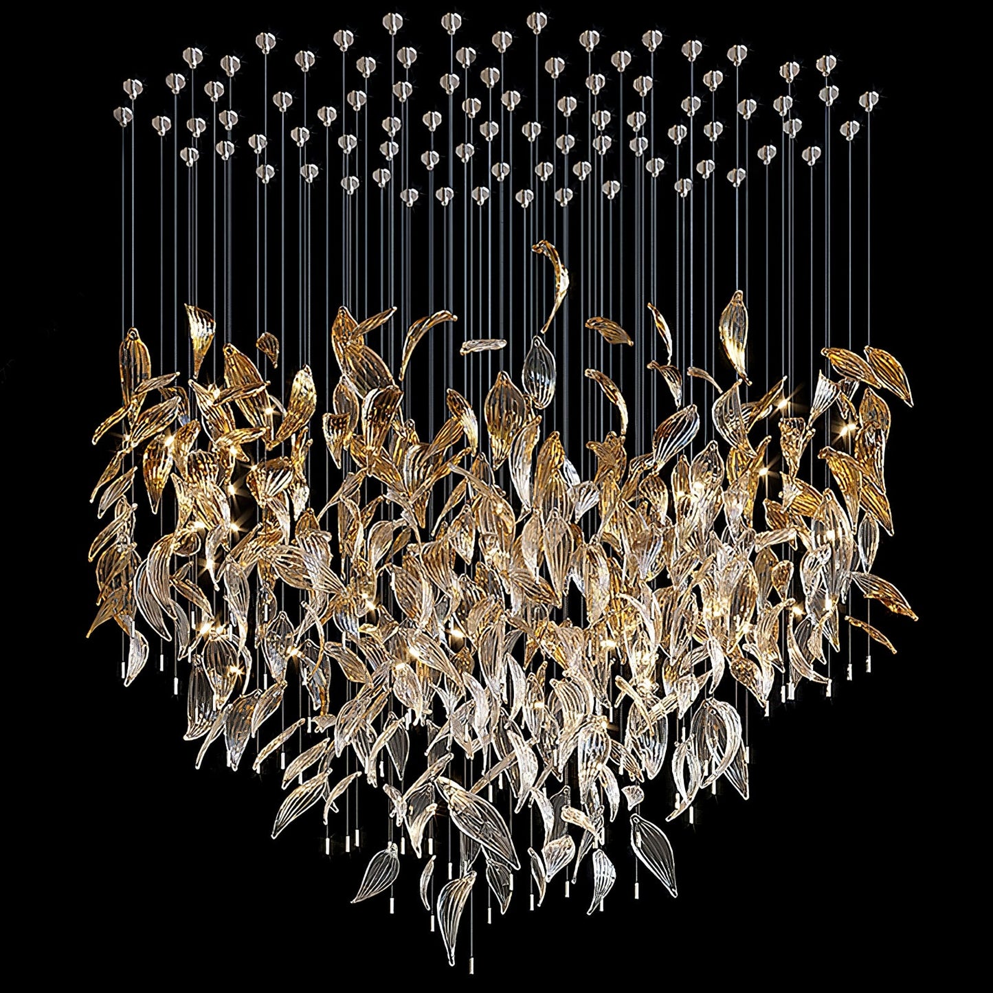 Elegant Fluttering Leaves Chandelier with Adjustable Brightness & Ener