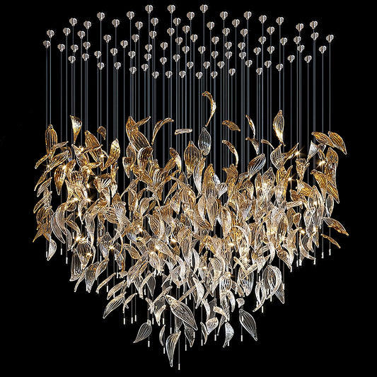 Elegant Fluttering Leaves Chandelier with Adjustable Brightness & Ener