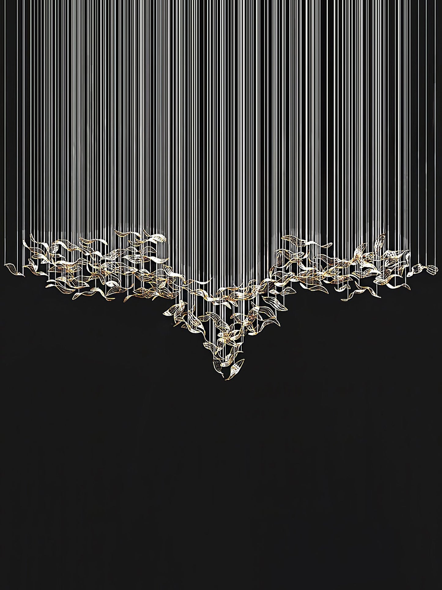 Elegant Fluttering Leaves Chandelier with Adjustable Brightness & Ener