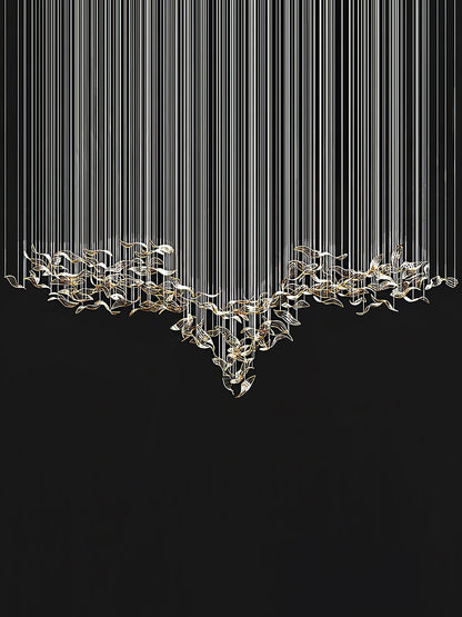 Elegant Fluttering Leaves Chandelier with Adjustable Brightness & Ener