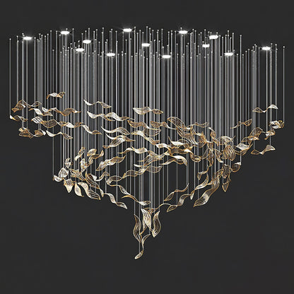 Elegant Fluttering Leaves Chandelier with Adjustable Brightness & Ener