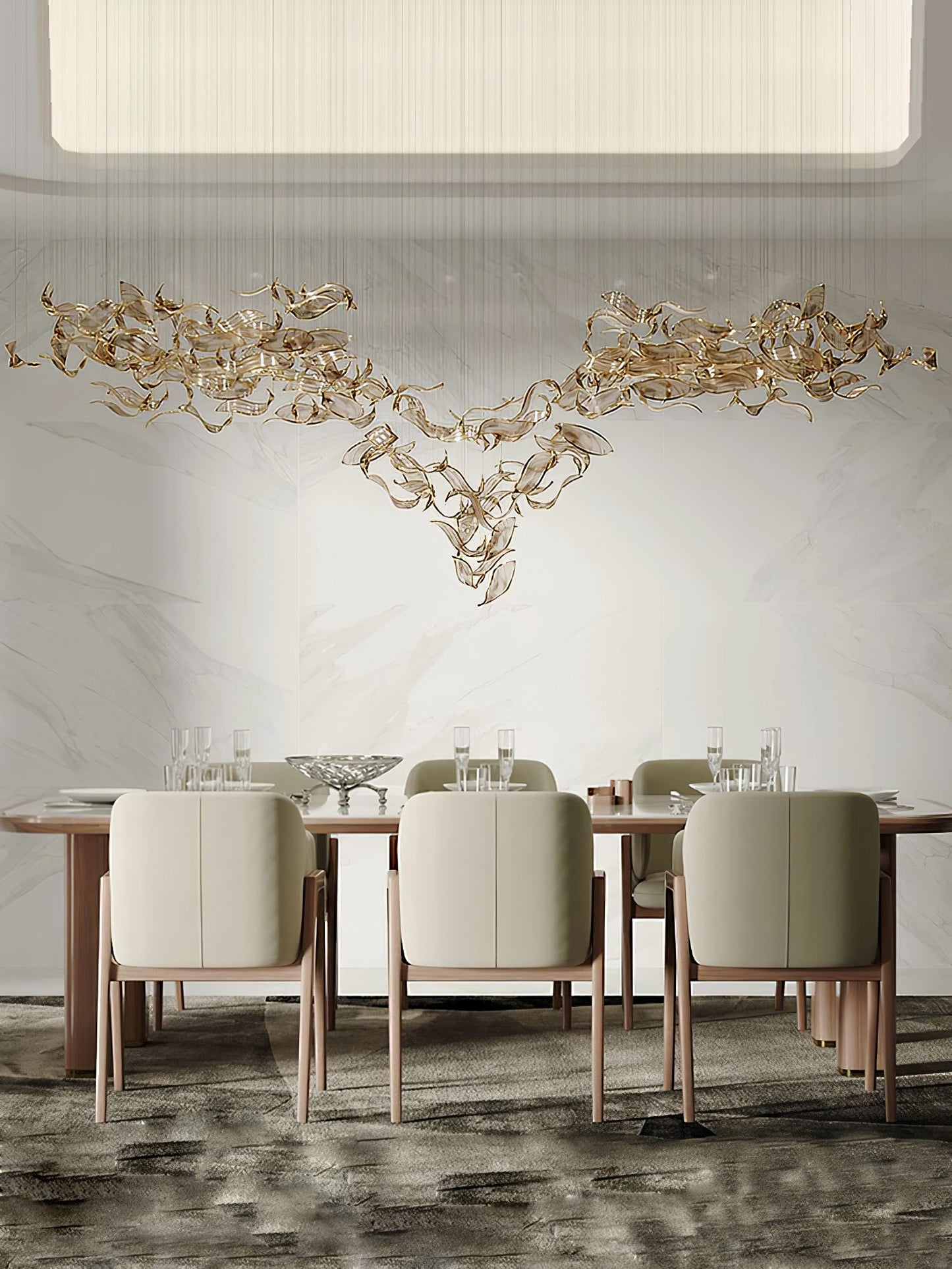 Elegant Fluttering Leaves Chandelier with Adjustable Brightness & Ener
