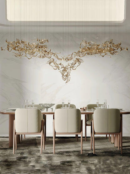 Elegant Fluttering Leaves Chandelier with Adjustable Brightness & Ener