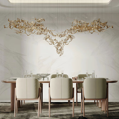 Elegant Fluttering Leaves Chandelier with Adjustable Brightness & Ener