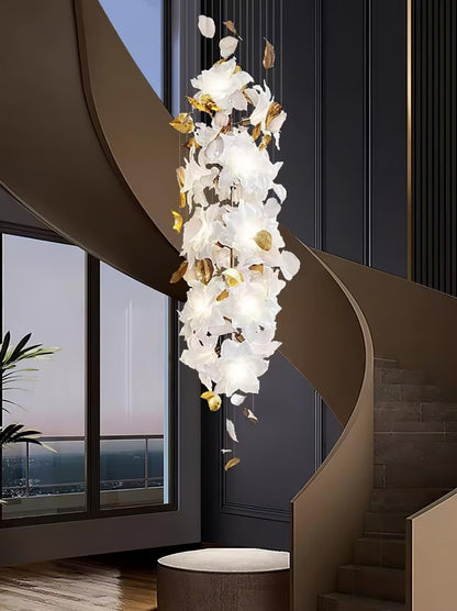 Fluttering Chandelier with LED Lights & Adjustable Height