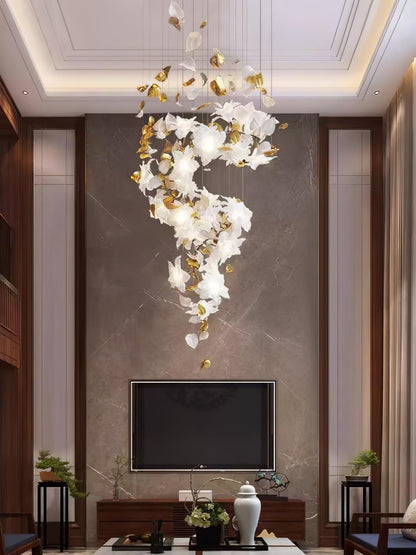 Fluttering Chandelier with LED Lights & Adjustable Height