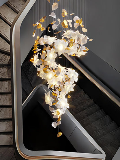 Fluttering Chandelier with LED Lights & Adjustable Height