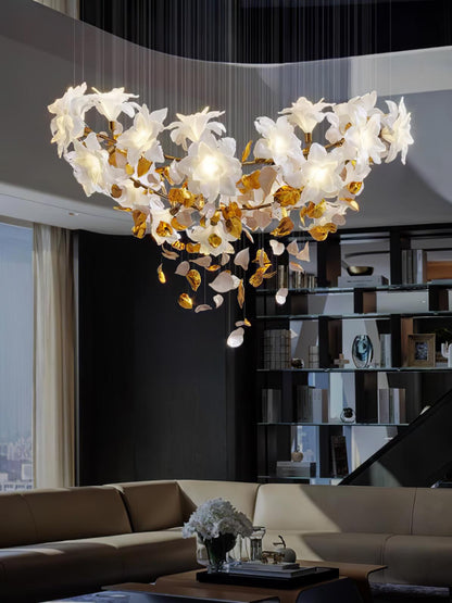 Fluttering Chandelier with LED Lights & Adjustable Height