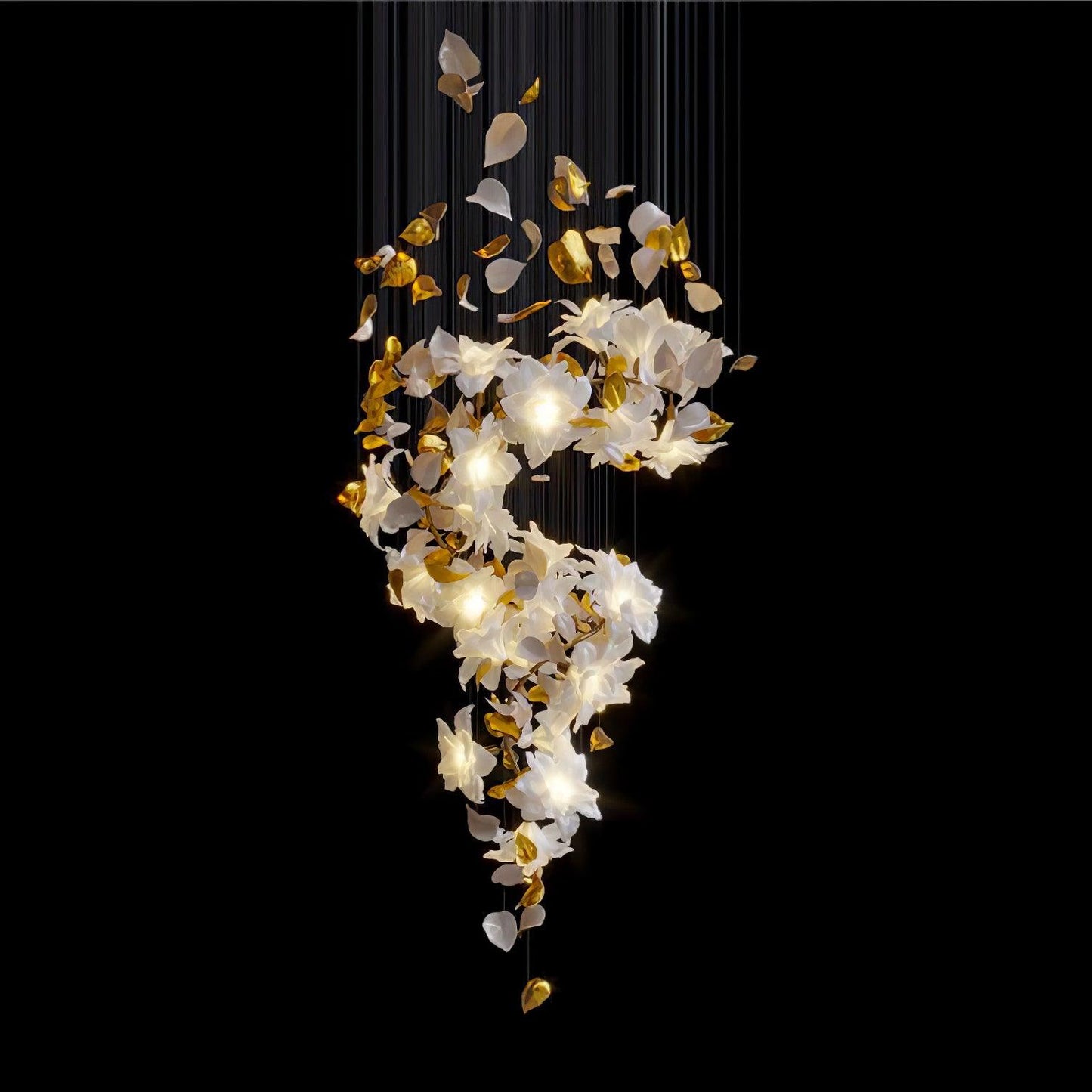 Fluttering Chandelier with LED Lights & Adjustable Height