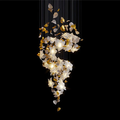 Fluttering Chandelier with LED Lights & Adjustable Height