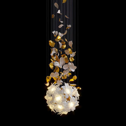 Fluttering Chandelier with LED Lights & Adjustable Height